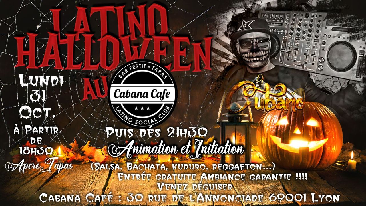 soiree-latino-halloween-cabana-lundi-31-octobre Soirée Latino halloween lundi 31 octobre 2022